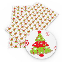 Christmas Red & Green Trees Faux Leather Sheet
