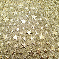 Gold Stars on Gold Glitter Faux Leather Sheet