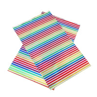 Rainbow Stripe Laser Faux Leather Sheet
