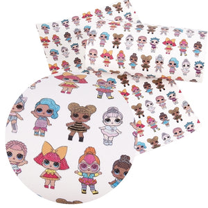 LOL Dolls on White Faux Leather Sheet