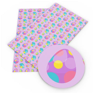 Easter Eggs on Purple Faux Leather Sheet