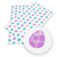 Easter Eggs on White Faux Leather Sheet