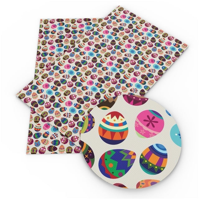 Easter Eggs Multicoloured & Patterns Faux Leather Sheet