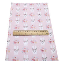 Easter Bunny Floral Crown on Pink Faux Leather Sheet