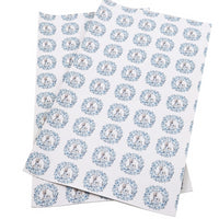 Easter Bunny Blue Wreath Faux Leather Sheet
