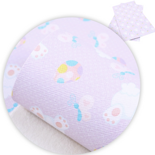 Easter Bunny Tails with Eggs Faux Leather Sheet