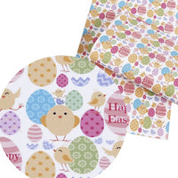 Easter Eggs/Chicks Happy Easter Faux Leather Sheet