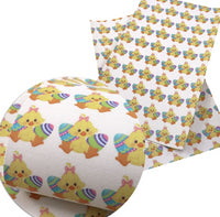 Easter Chick & Eggs Faux Leather Sheet
