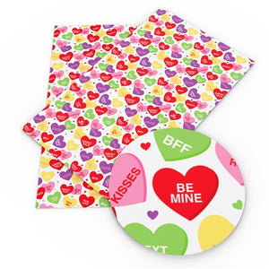 Love Heart Candy Faux Leather Sheet