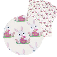 Easter Bunny with Easter Egg Faux Leather Sheet