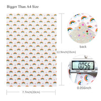 Rainbows with Heart Sequins on White  Double Sided Sheet