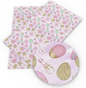 Easter Mix on Pink Faux Leather Sheet