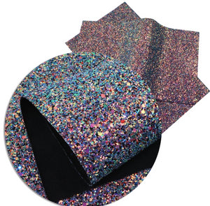 Chunky Glitter Multicoloured Faux Leather Sheet