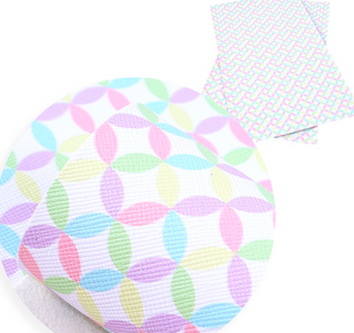Rainbow Pastel Circles Faux Leather Sheet