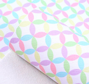 Rainbow Pastel Circles Faux Leather Sheet