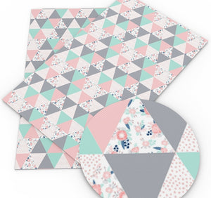 Patchwork Triangles Faux Leather Sheet