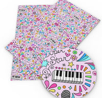 Music Super Star Faux Leather Sheet
