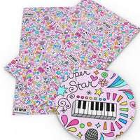 Music Super Star Faux Leather Sheet