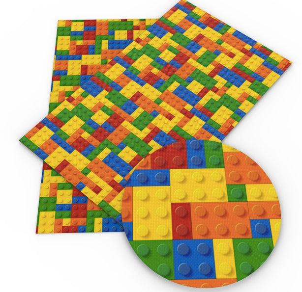 Lego Bricks  Faux Leather Sheet