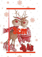 Christmas Reindeer Couple Faux Leather Sheet
