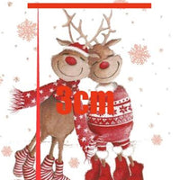 Christmas Reindeer Couple Faux Leather Sheet