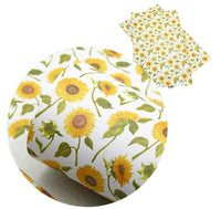 Floral Sunflowers with Stem Faux Leather Sheet
