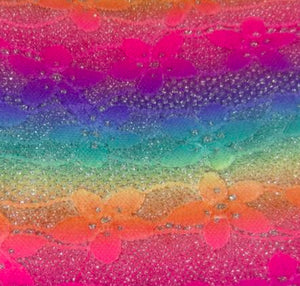 Rainbow Glitter Lace Faux Leather Sheet
