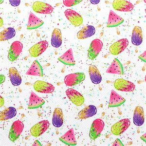Ice Creams with Purple Fine Glitter Double Sided Faux Leather Sheet
