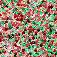 Christmas Chunky Sequin Mix Faux Leather Sheet
