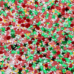 Christmas Chunky Sequin Mix Faux Leather Sheet