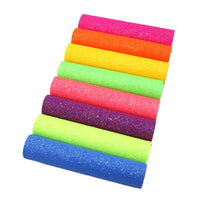 Neon Chunky Glitter Faux Leather Sheet
