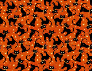 Halloween Black Cats Faux Leather Sheet