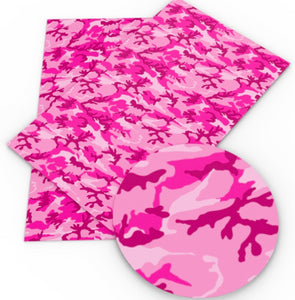 Camo Pink Faux Leather Sheet