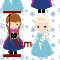 Frozen Sisters Characters on White Faux Leather Sheet