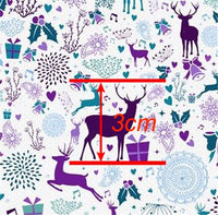 Christmas Reindeer Teal & Purple Faux Leather Sheet
