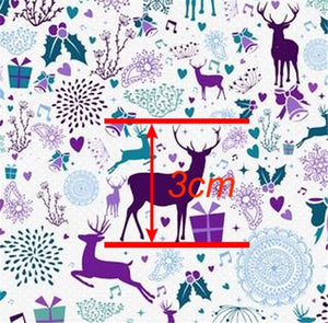 Christmas Reindeer Teal & Purple Faux Leather Sheet