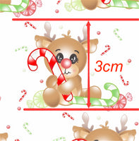 Christmas Baby Reindeer Candy Cane Faux Leather Sheet
