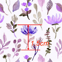Floral Purple on White Faux Leather Sheet