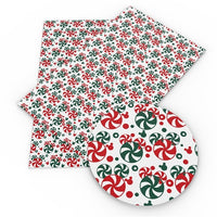 Christmas Circle Swirls Faux Leather Sheet
