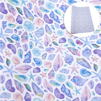 Mermaid Purple Seashells Faux Leather Sheet
