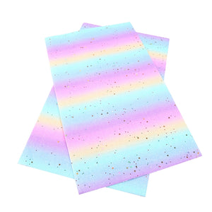Pastel Ombre Fine Glitter with Stars Faux Leather Sheet