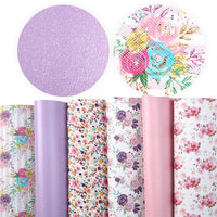 Floral Pretty Faux Leather Full Sheet Pack of 6