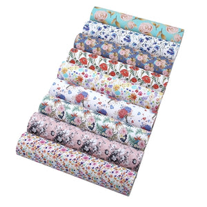 Floral Mixed #1 Faux Leather Full Sheet Pack of 9