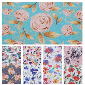 Floral Mixed #1 Faux Leather Full Sheet Pack of 9