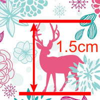 Christmas Reindeer Teal & Pink Faux Leather Sheet