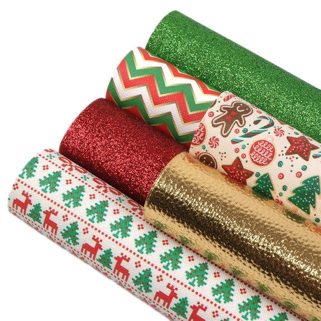 Christmas Designs #4 Faux Leather Full Sheet Pack of 6