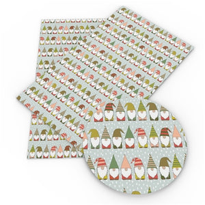 Christmas Gnomes Faux Leather Sheet