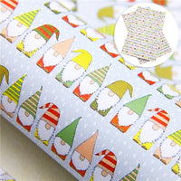 Christmas Gnomes Faux Leather Sheet
