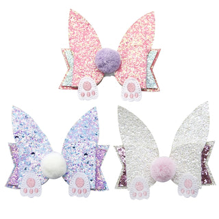 Easter Rabbit Glitter Bow