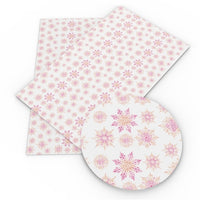 Snowflakes Gold & Pink Faux Leather Sheet